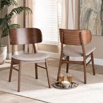 Load image into Gallery viewer, Baxton Studio Alston Mid-Century Modern Beige Fabric Upholstered And Walnut Brown Finished Wood 2-Piece Dining Chair Set
