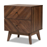 Load image into Gallery viewer, Baxton Studio Hartman Mid-Century Modern Walnut Brown Finished Wood 2-Drawer Nightstand
