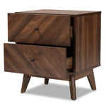 Load image into Gallery viewer, Baxton Studio Hartman Mid-Century Modern Walnut Brown Finished Wood 2-Drawer Nightstand
