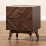 Load image into Gallery viewer, Baxton Studio Hartman Mid-Century Modern Walnut Brown Finished Wood 2-Drawer Nightstand
