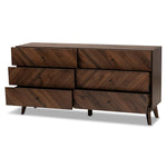 Load image into Gallery viewer, Baxton Studio Hartman Mid-Century Modern Walnut Brown Finished Wood 6-Drawer Dresser
