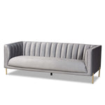 Load image into Gallery viewer, Baxton Studio Maia Contemporary Glam and Luxe Velvet Fabric Upholstered and Finished Metal Sofa
