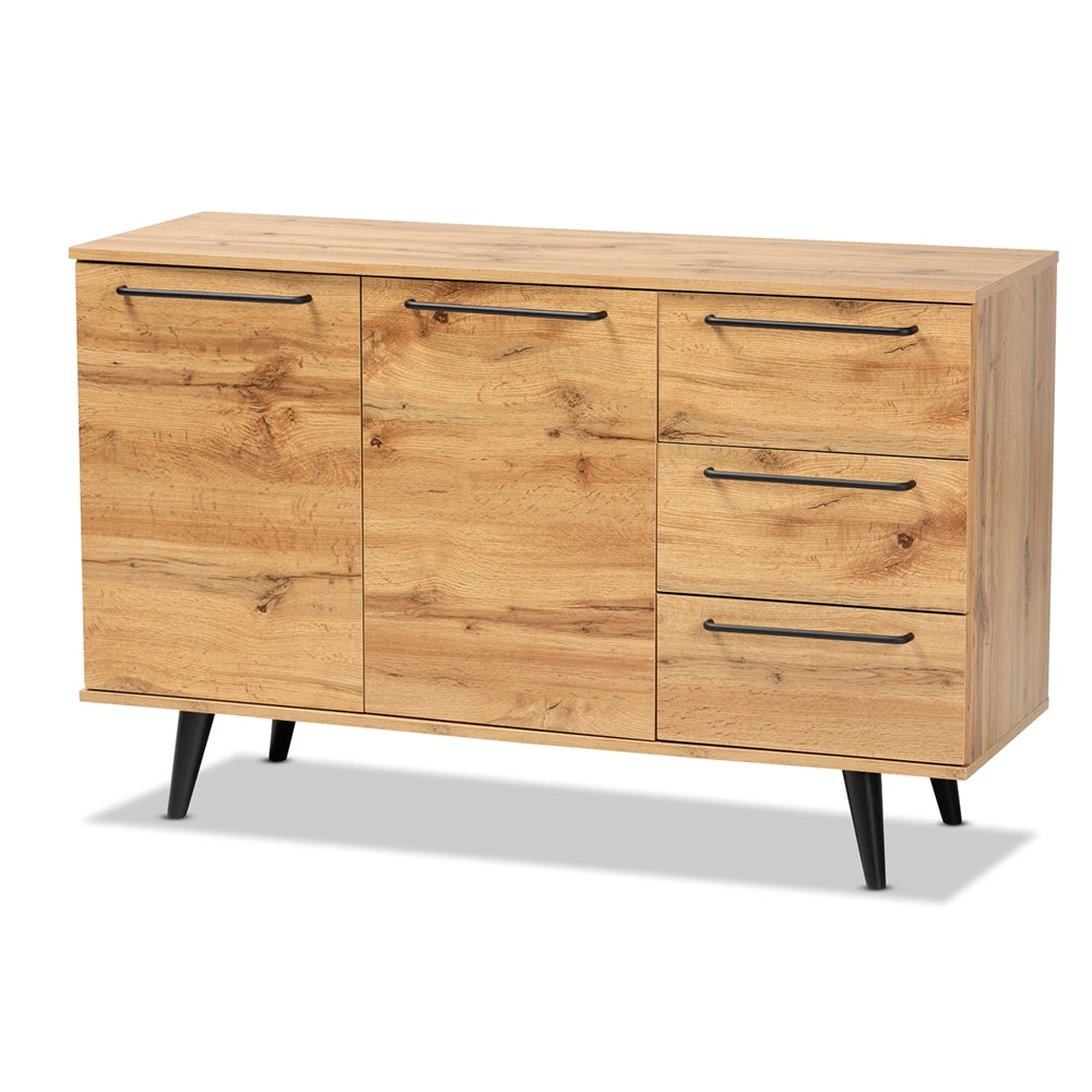 Baxton Studio Radley Modern and Contemporary Transitional Finished Wood 3-Drawer Sideboard Buffet