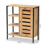 Load image into Gallery viewer, Baxton Studio Vander Modern And Contemporary Oak Brown Finished Wood And Black Finished Metal 1-Door Shoe Storage Cabinet
