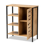 Load image into Gallery viewer, Baxton Studio Vander Modern And Contemporary Oak Brown Finished Wood And Black Finished Metal 1-Door Shoe Storage Cabinet
