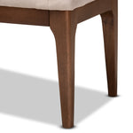 Load image into Gallery viewer, Baxton Studio Walsh Mid-Century Modern Beige Fabric Upholstered And Walnut Brown Finished Wood Dining Bench
