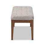 Load image into Gallery viewer, Baxton Studio Walsh Mid-Century Modern Grey Fabric Upholstered And Walnut Brown Finished Wood Dining Bench
