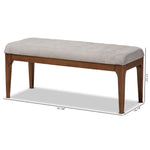 Load image into Gallery viewer, Baxton Studio Walsh Mid-Century Modern Grey Fabric Upholstered And Walnut Brown Finished Wood Dining Bench
