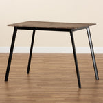 Load image into Gallery viewer, Baxton Studio Calder Mid-Century Modern Walnut Brown Finished Wood And Black Metal Dining Table
