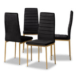 Load image into Gallery viewer, Baxton Studio Armand Modern Glam And Luxe Black Velvet Fabric Upholstered And Gold Finished Metal 4-Piece Dining Chair Set
