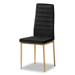 Load image into Gallery viewer, Baxton Studio Armand Modern Glam And Luxe Black Velvet Fabric Upholstered And Gold Finished Metal 4-Piece Dining Chair Set
