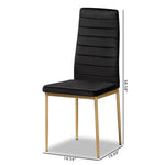 Load image into Gallery viewer, Baxton Studio Armand Modern Glam And Luxe Black Velvet Fabric Upholstered And Gold Finished Metal 4-Piece Dining Chair Set
