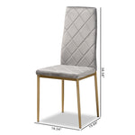 Load image into Gallery viewer, Baxton Studio Blaise Modern Luxe And Glam Grey Velvet Fabric Upholstered And Gold Finished Metal 4-Piece Dining Chair Set
