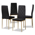 Load image into Gallery viewer, Baxton Studio Blaise Modern Luxe And Glam Black Velvet Fabric Upholstered And Gold Finished Metal 4-Piece Dining Chair Set
