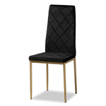 Load image into Gallery viewer, Baxton Studio Blaise Modern Luxe And Glam Black Velvet Fabric Upholstered And Gold Finished Metal 4-Piece Dining Chair Set
