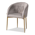 Load image into Gallery viewer, Baxton Studio Ballard Modern Luxe And Glam Grey Velvet Fabric Upholstered And Gold Finished Metal Dining Chair
