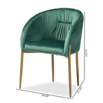 Load image into Gallery viewer, Baxton Studio Ballard Modern Luxe And Glam Green Velvet Fabric Upholstered And Gold Finished Metal Dining Chair
