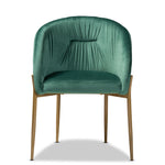 Load image into Gallery viewer, Baxton Studio Ballard Modern Luxe And Glam Green Velvet Fabric Upholstered And Gold Finished Metal Dining Chair
