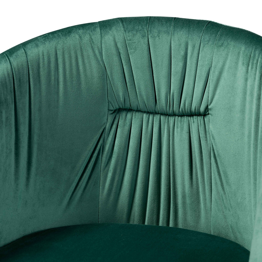 Baxton Studio Ballard Modern Luxe And Glam Green Velvet Fabric Upholstered And Gold Finished Metal Dining Chair