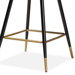 Load image into Gallery viewer, BAXTON STUDIO PRESTON MODERN LUXE AND GLAM BLACK VELVET FABRIC UPHOLSTERED AND TWO-TONE BLACK AND GOLD FINISHED METAL 2-PIECE BAR STOOL SET
