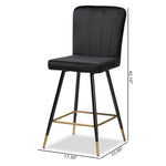 Load image into Gallery viewer, Baxton Studio Preston Modern Luxe And Glam Black Velvet Fabric Upholstered And Two-Tone Black And Gold Finished Metal 2-Piece Bar Stool Set
