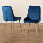 Load image into Gallery viewer, Baxton Studio Priscilla Contemporary Glam And Luxe Navy Blue Velvet Fabric Upholstered And Gold Finished Metal 2-Piece Dining Chair Set
