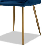 Load image into Gallery viewer, BAXTON STUDIO GAVINO MODERN LUXE AND GLAM NAVY BLUE VELVET FABRIC UPHOLSTERED AND GOLD FINISHED METAL 2-PIECE DINING CHAIR SET
