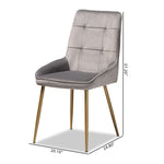 Load image into Gallery viewer, Baxton Studio Gavino Modern Luxe And Glam Grey Velvet Fabric Upholstered And Gold Finished Metal 2-Piece Dining Chair Set
