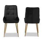 Load image into Gallery viewer, Baxton Studio Gavino Modern Luxe And Glam Black Velvet Fabric Upholstered And Gold Finished Metal 2-Piece Dining Chair Set
