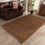 Load image into Gallery viewer, Baxton Studio Zaguri Modern And Contemporary Natural Handwoven Leather Blend Area Rug
