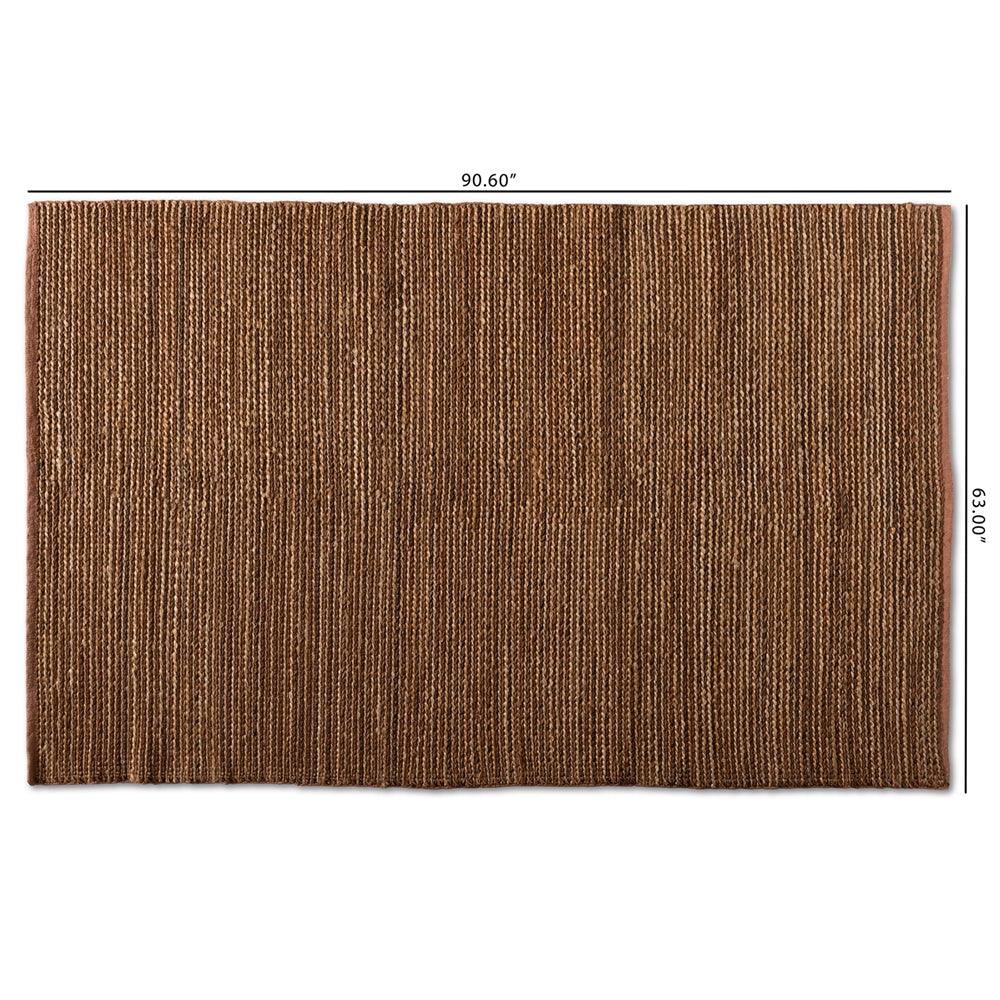 Baxton Studio Zaguri Modern And Contemporary Natural Handwoven Leather Blend Area Rug