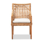 Load image into Gallery viewer, Baxton Studio Saoka Modern And Contemporary Natural Brown Finished Wood And Rattan Dining Chair
