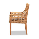 Load image into Gallery viewer, Baxton Studio Saoka Modern And Contemporary Natural Brown Finished Wood And Rattan Dining Chair
