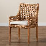 Load image into Gallery viewer, Baxton Studio Saoka Modern And Contemporary Natural Brown Finished Wood And Rattan Dining Chair
