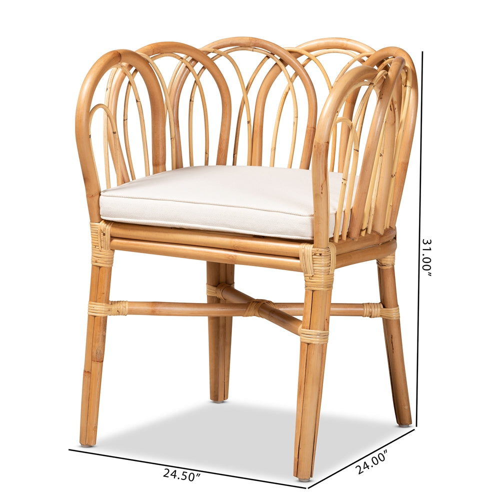 Baxton Studio Melody Modern And Contemporary Natural Finished Rattan Dining Chair