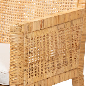 Baxton Studio Karis Modern And Contemporary Natural Finished Wood And Rattan Dining Chair