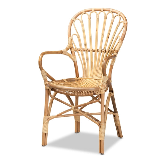 Baxton Studio Sheraton Modern and Contemporary Finished Rattan Armchair