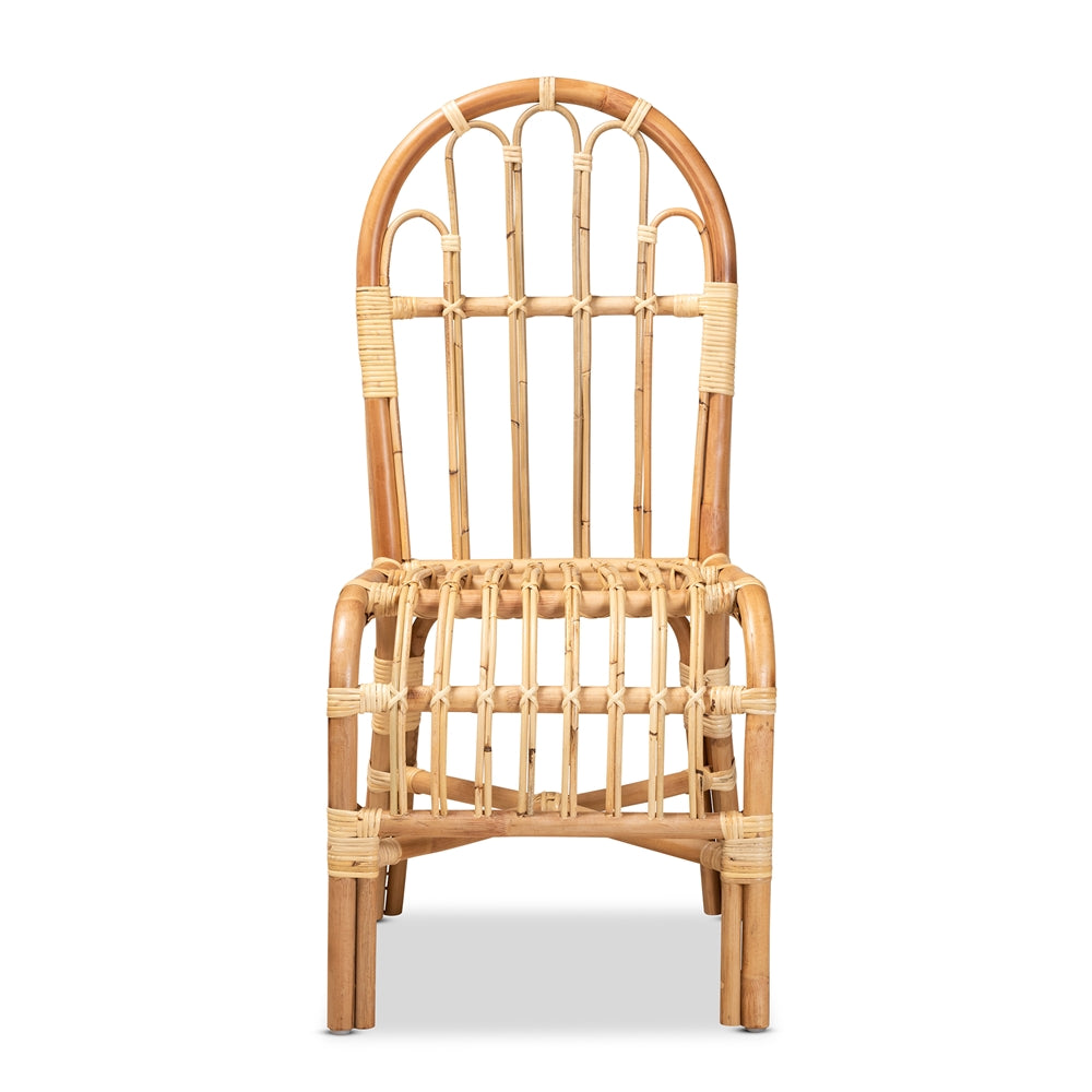 Baxton Studio Athena Modern And Contemporary Natural Finished Rattan Dining Chair