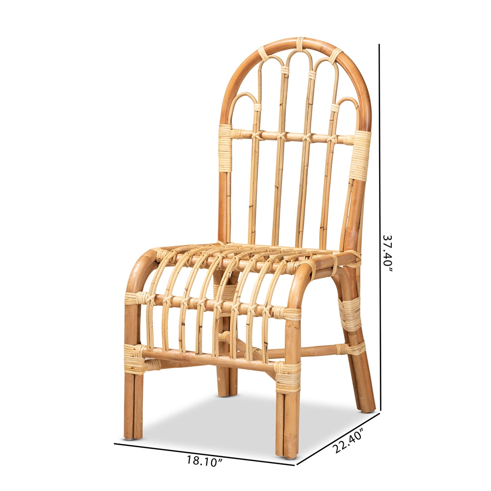 Baxton Studio Athena Modern And Contemporary Natural Finished Rattan Dining Chair