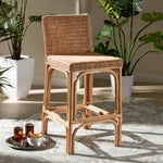 Load image into Gallery viewer, Baxton Studio Athena Modern And Contemporary Natural Finished Rattan Counter Stool
