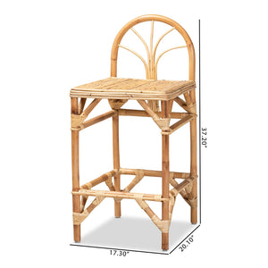 Baxton Studio Seville Modern And Contemporary Natural Finished Rattan Counter Stool