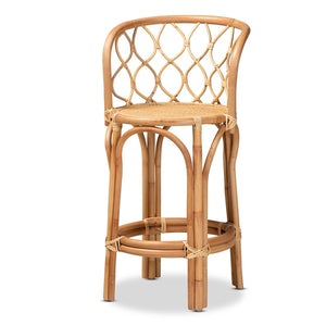 Baxton Studio Diana Modern and Contemporary Finished Rattan Counter Stool