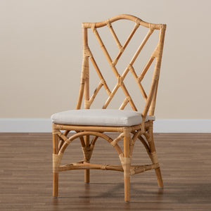 Baxton Studio Sonia Modern And Contemporary Natural Finished Rattan Dining Chair