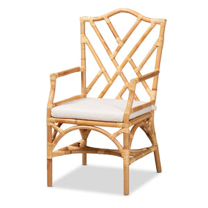 Baxton Studio Delta Modern and Contemporary Finished Rattan Armchair