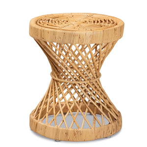 Baxton Studio Seville Modern and Contemporary Finished Rattan End Table