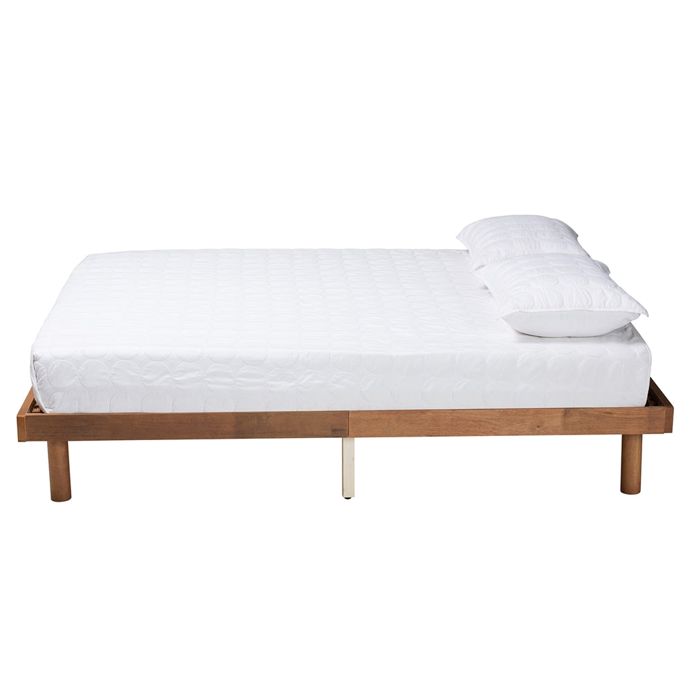 Baxton Studio Winston Mid-Century Modern Walnut Brown Finished Wood Full Size Platform Bed Frame