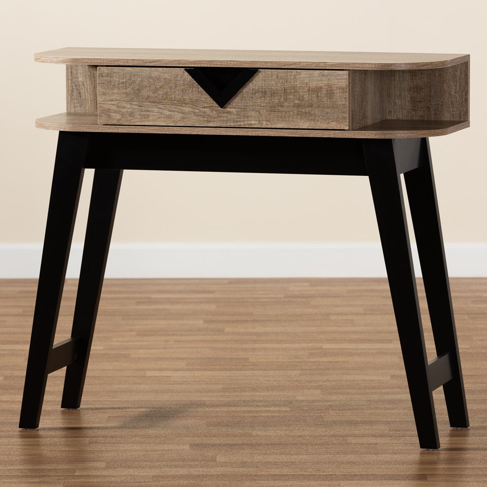 Baxton Studio Wales Modern And Contemporary Light Brown Finished Wood 1-Drawer Console Table