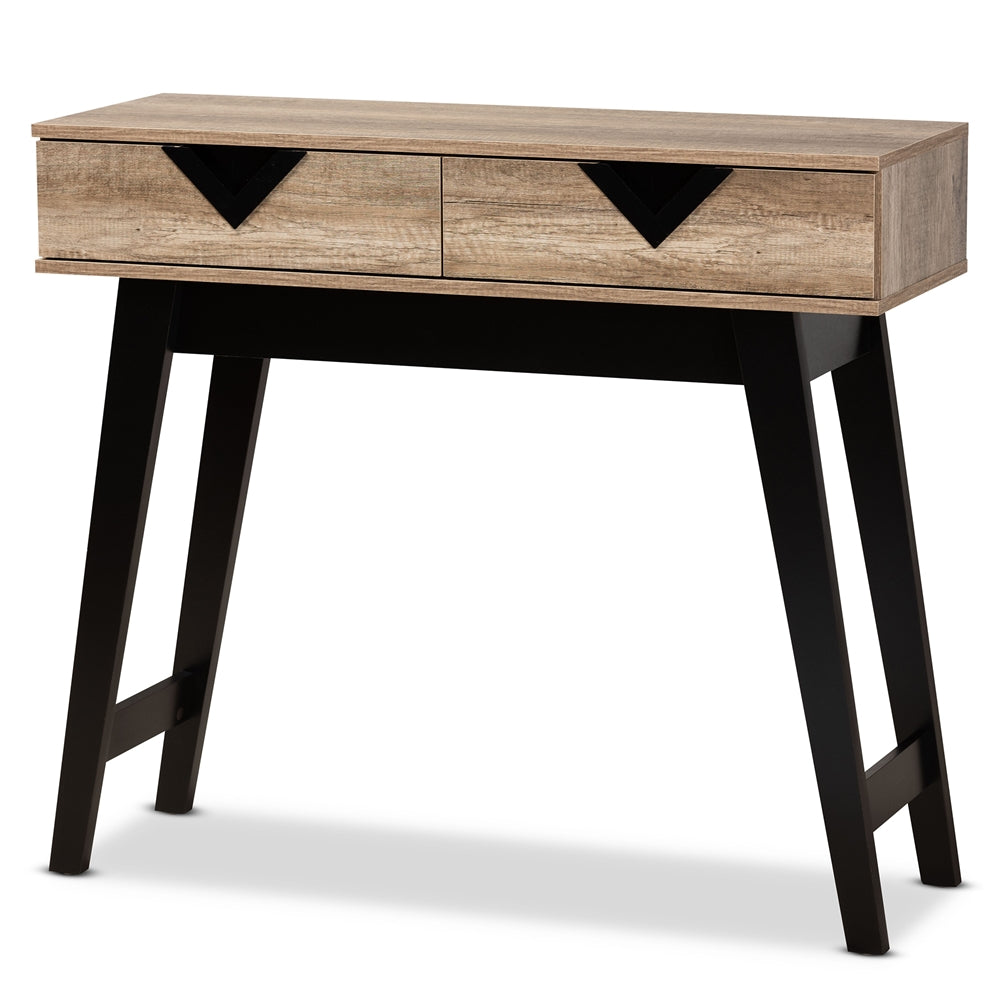 Baxton Studio Wales Modern And Contemporary Light Brown Finished Wood 2-Drawer Console Table