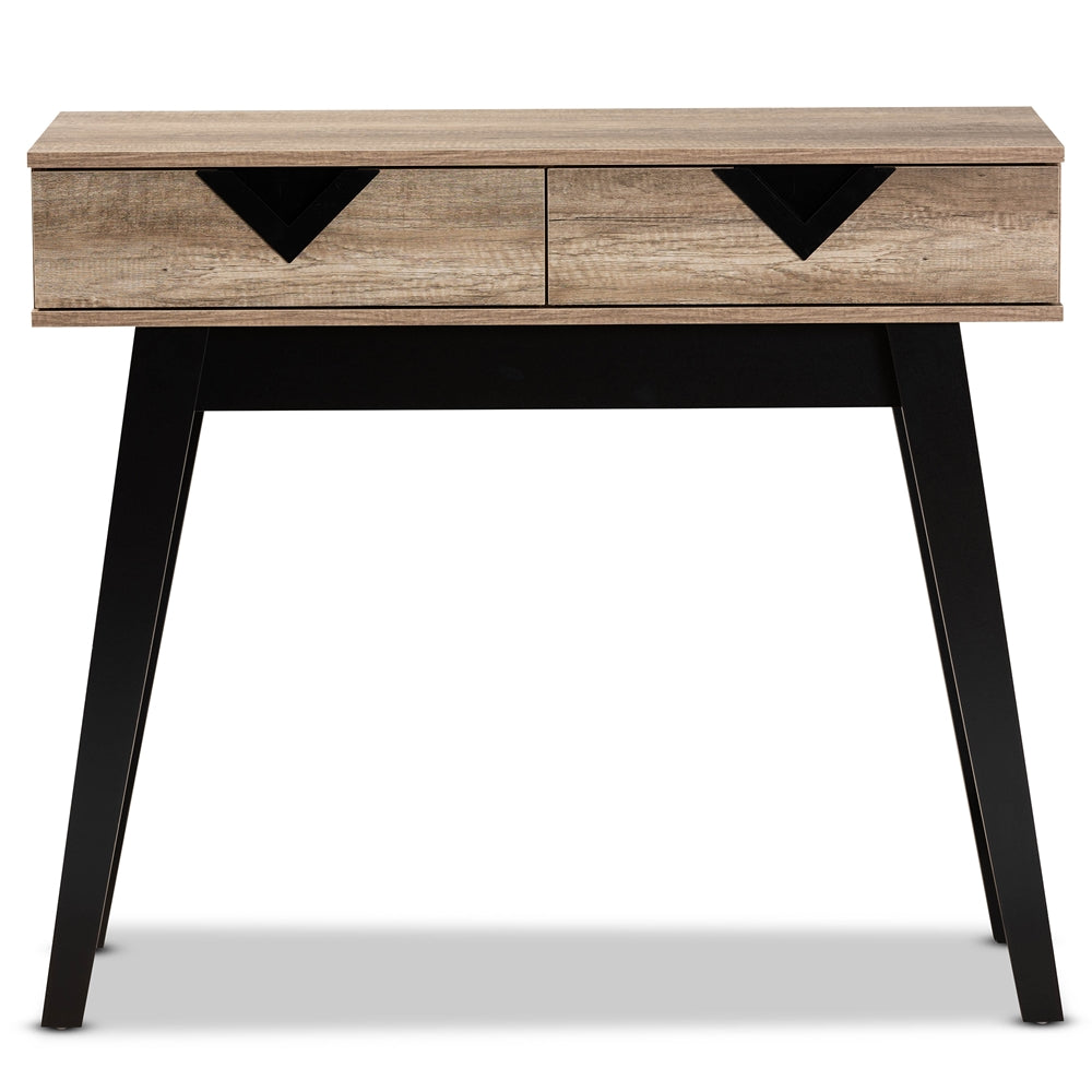 Baxton Studio Wales Modern And Contemporary Light Brown Finished Wood 2-Drawer Console Table