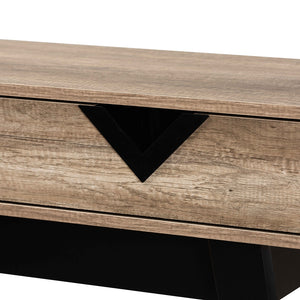 Baxton Studio Wales Modern And Contemporary Light Brown Finished Wood 2-Drawer Console Table